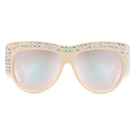 gucci oversized crystal sunglasses